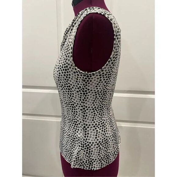 Essentials By Milano Spotted Cowl Neck Top Size medium - Picture 3 of 8